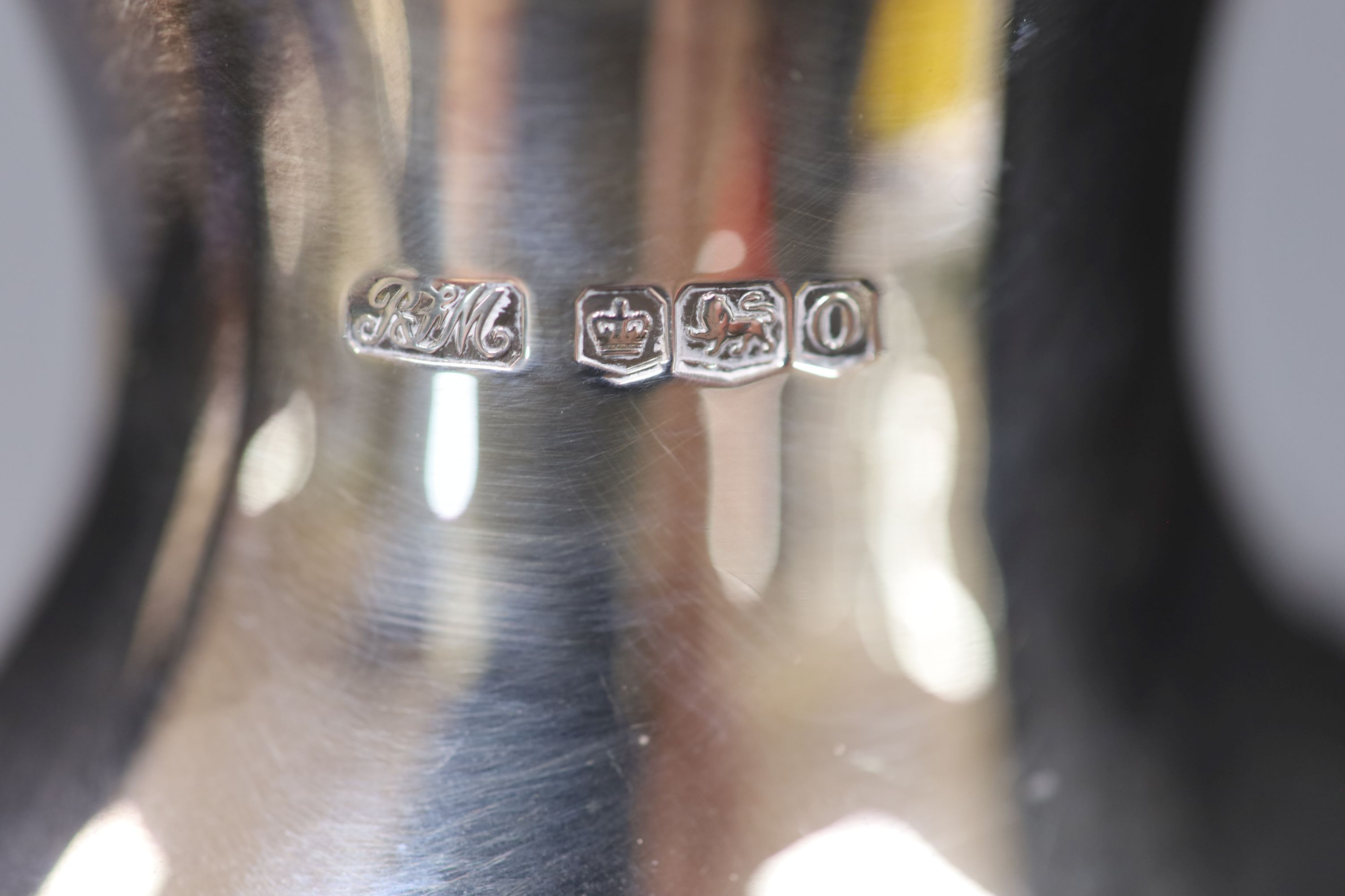 A George V silver four piece oval tea service, R.F. Mosley & Co, Sheffield, 1924 & 1931